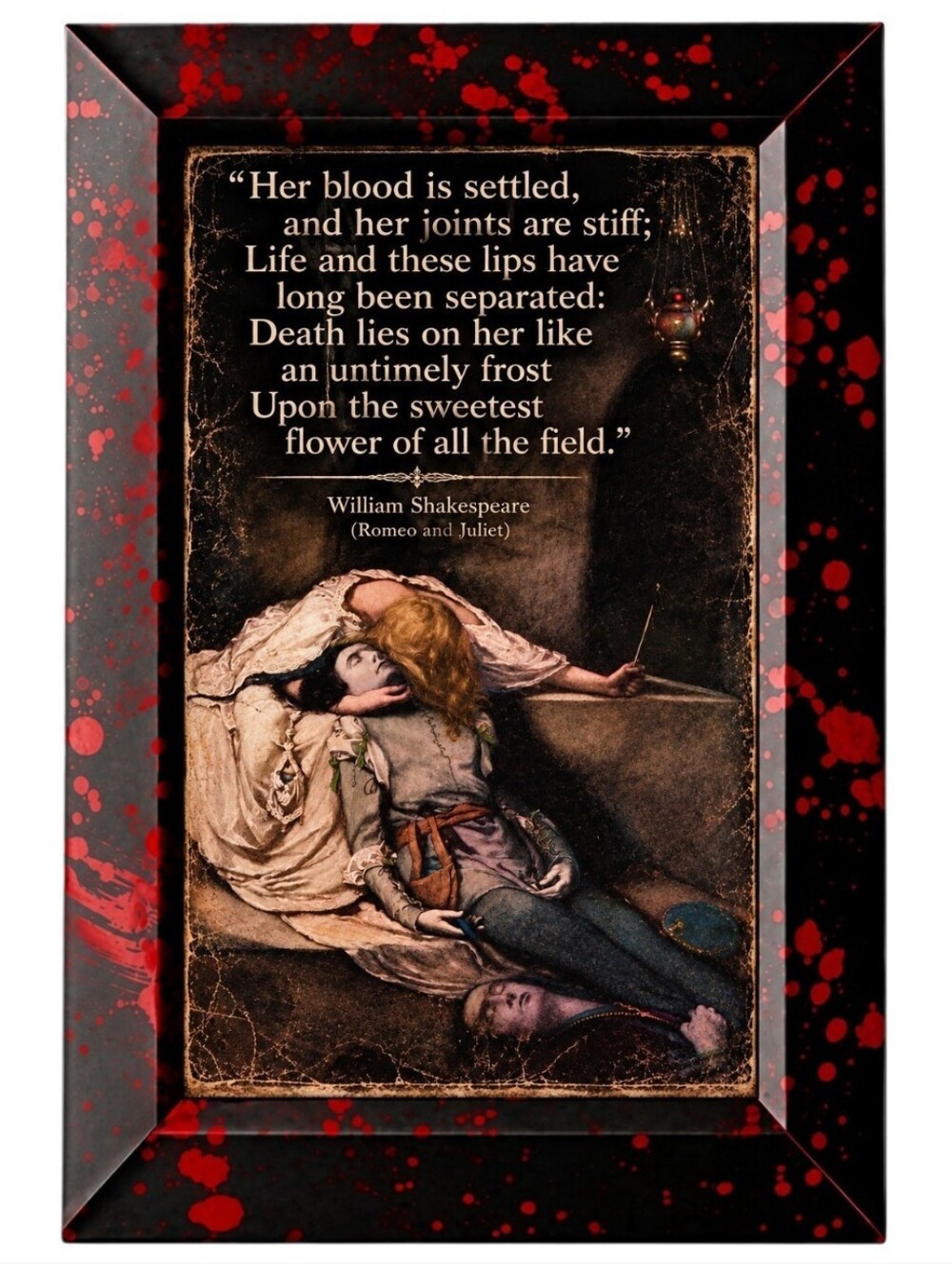 Romeo and juliet Love Story Norman Mills 1800s  Price Painting Death Sceen Quote